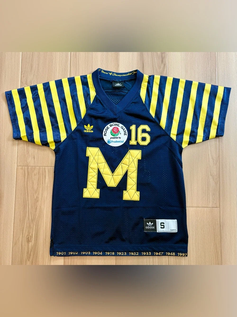 Adidas Michigan Wolverines Football 132 Year Championship Jersey #16 (size: S)